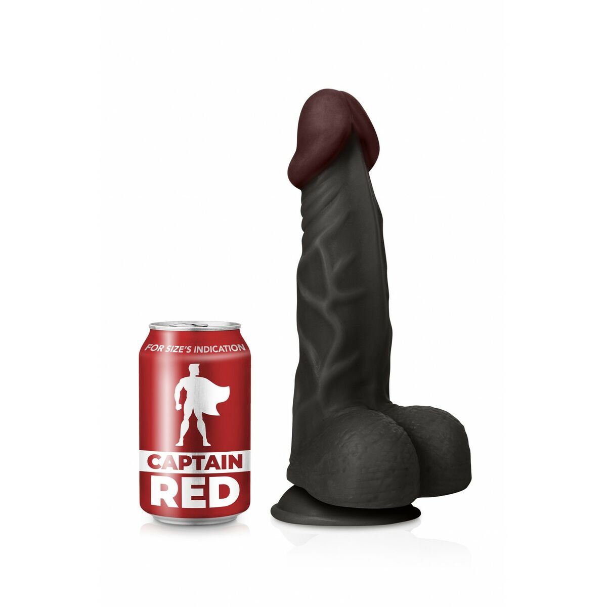Dildo Realista Captain Red TPE Preto 23 cm